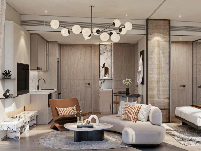 Luxury 1 bedroom interior design 40.50 sqm with ocean view at Soondri Wongamat beachfront condo Pattaya