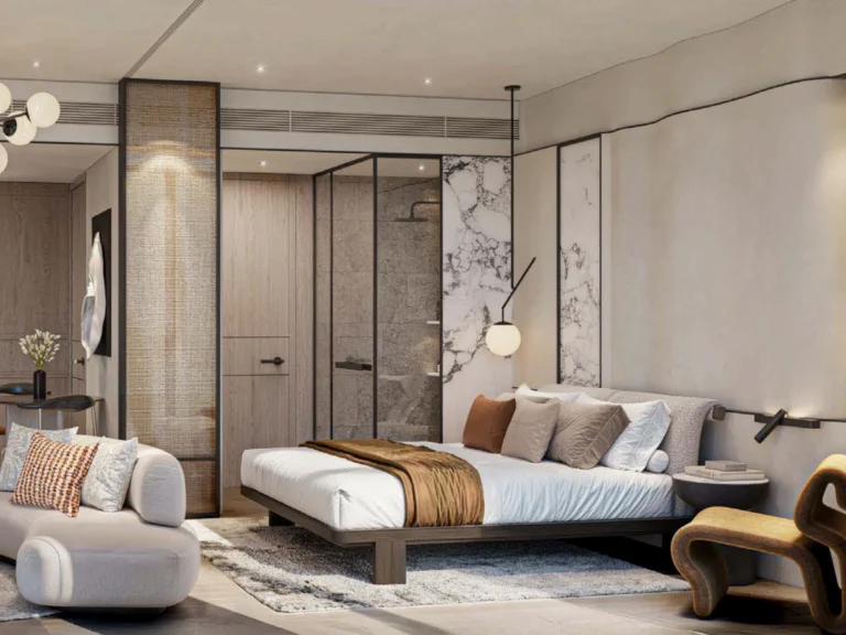 Luxury 1 bedroom interior design 40.50 sqm with ocean view at Soondri Wongamat beachfront condo Pattaya