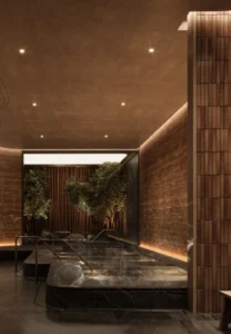 Japanese thermal onsen and hydrotherapy bath inside Wellness Club at Soondri Wongamat Pattaya